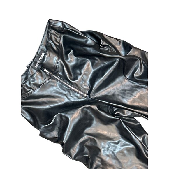 Fashion Nova‎ Make it Hot Stacked Leather Pants in Black XS NWT - Picture 7 of 7